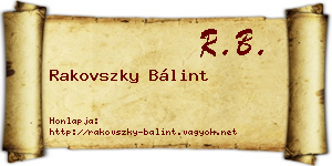 Rakovszky Bálint névjegykártya