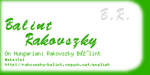 balint rakovszky business card